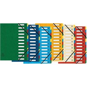 Exacompta voorordner Harmonika, 12 vakken, geassorteerde kleuren 6 stuks