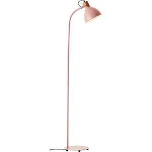 Brilliant Erena vloerlamp 1,5m lichtroze metaal/hout voetschakelaar 1x A60, E27, 40 W, geschikt voor normale lamp (niet inbegrepen)