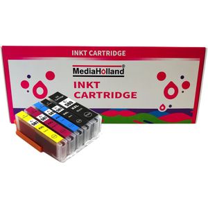 MediaHolland - Huismerk Inkt Cartridges geschikt voor Canon CLI581-PGI580 Printers - Set van 5 Stuks - 5 Kleuren - Geschikt voor Canon Inktpatronen, Cartridge