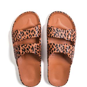 Freedom Moses Slippers Leo Toffee Caramel met Leopard print - 36-37