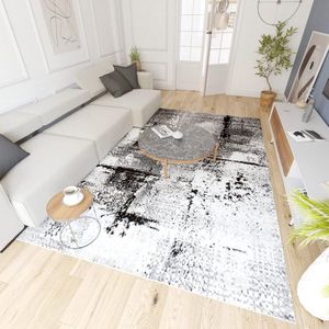 Modern Vloerkleed Grijs - Tapijt voor Woonkamer, Slaapkamer en Eetkamer - 160x230cm - OEKO-TEX Gecertificeerd - Duurzaam En Onderhoudsvriendelijk