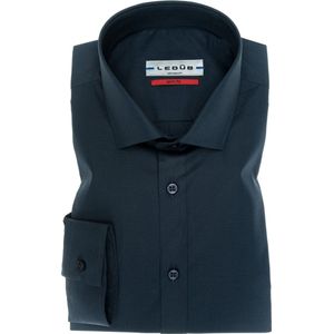 Ledub Stretch Slim Fit overhemd - blauw - Strijkvriendelijk - Boordmaat: 39