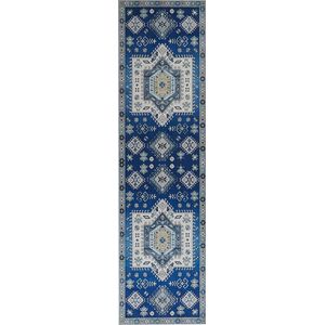 PARVAKADLI - Laagpolig vloerkleed - Blauw - 80 x 300 cm - Polyester