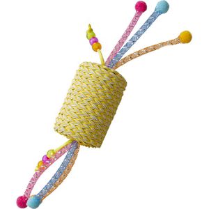 Duvoplus - Speelgoed Voor Dieren - Kat - Jolly Gele Rol Met Touwen 22x4,5x4,5cm Geel - 1st