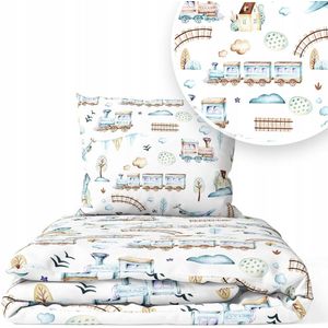 All-Season Kinderbeddengoed 90x120 cm met Wol - Trein Beige