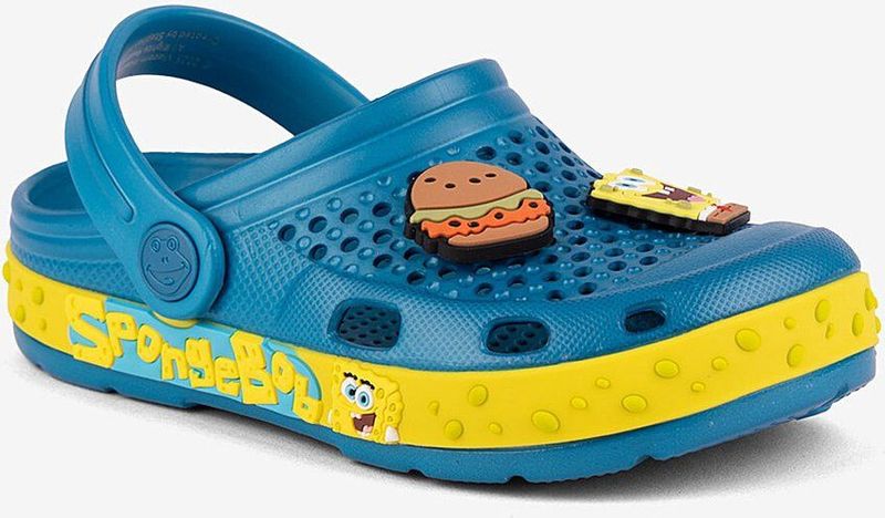 Kinderklompen coqui lindo oceaanblauw/sb geel sb spongebob + amulet 24/25