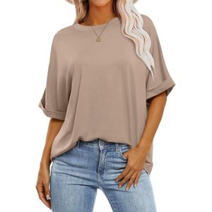 Oversized Dames T-shirt - Zomer Ronde Hals Korte Mouwen Tuniek Tops