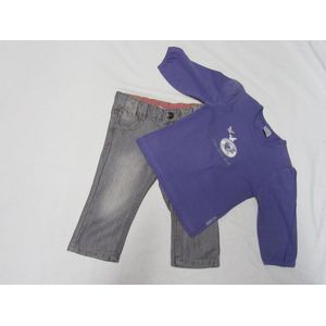 dirkje , meisje, kledingset  , tshirt lange mouw + lange broek , 74 - 9 maand
