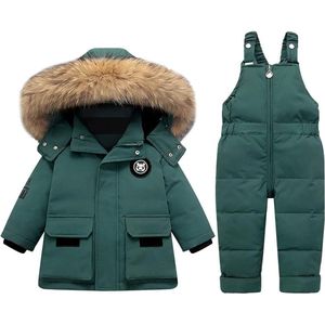 Kraftverdia® - skipak - skipak baby - winterpak voor baby - ski-donsjack pak - winddicht - warm - Tops en broeken 2STUKS - Geschikt voor jongens en meisjes Sneeuwpak - groen - maat 80