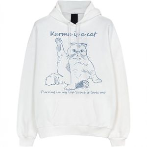 Karma Is A Cat Hoodie, Sweatshirt, Taylor Swift Hoodie voor Heren Dames, Wit, Maat (S)