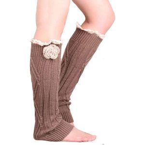 Knie Hoge Boot Sokken voor Vrouwen - Warme Gebreide Laarzen Manchetten voor Winter