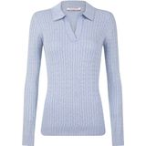 Felix Hardy Trui Met Polokraag - Polo Shirt - 100% Katoen Dames Blauw - L