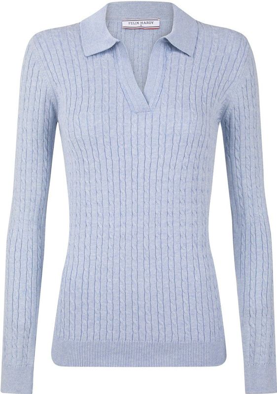 Felix Hardy Trui Met Polokraag - Polo Shirt - 100% Katoen Dames Blauw - L