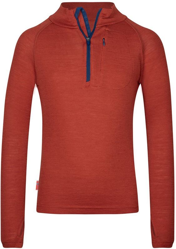 Trollkids Kids Lofoten Half Zip Merinoshirt (Kinderen |rood)
