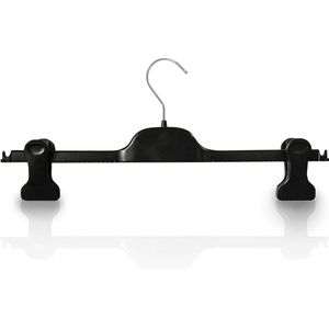 Kleerhangers voor broeken en rokken - krukken ruimtebesparend kunststof tang clip - 36 cm (30 zwart) trousers hangers