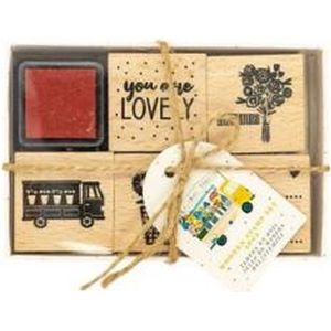 Violet Studio - Rainbow Blooms - Wooden Stamps & Ink Pad