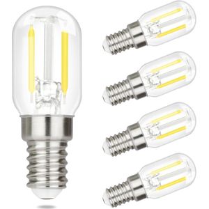 NETTLIFE T22 LED - LED Lampen - E14 Lichtborn - Transparent - Ø 2.2 cm - Filament lamp - 6000K Koel Wit Licht - 2W - Vintage Gloeilamp - 4 Stuks