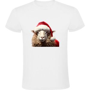 Schaap met een kerstmuts Heren T-shirt - kerst - dieren - christmas - kerstmis - feestdagen - grappig