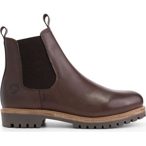 Travelin' Rosseland Heren Leren Chelseaboots - Wol gevoerd - Donkerbruin Leer