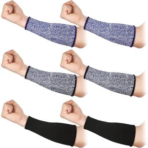 Mouwen - Snijbestendige mouwen - 3 paar armbeschermers - Geschikt voor armbeschermers Krasbestendig Snijbestendig Steekbestendig Glas Bouwplaats Houtbewerking Handling - Bescherming 5 niveaus armbeschermers (blauw, grijs, zwart 7,9 inch)