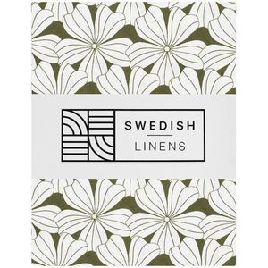 Swedish Linens - Jr. Bed Ledikant Hoeslaken - Flowers - 70x160cm