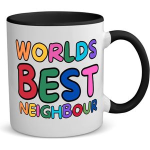 Akyol - world's best neighbour koffiemok - theemok - zwart - Buurman - beste buurman - verjaardagscadeau - kado - gift - 350 ML inhoud