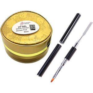 Guardian Beauty Builder Gel Set - 60ml - Cover Pink #5 - UV-gelformule - Met Dubbelzijdige Borstel & Spatel -Nagelverlengingen