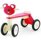 Pintoy Houten Loopfiets Muis met 4 Wielen Rood