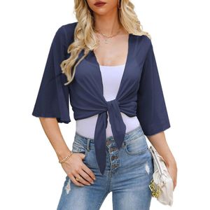 Effen Visnet Bolero Shrug Dames Lichtgewicht 3/4 Mouw