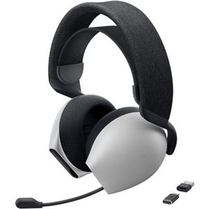 AW720H Draadloze Gaming Headset - Dolby Atmos, 30 Uur Batterijduur, Inschuifbare Microfoon, Geheugenschuim Oorkussens, AlienFX RGB - Lunar Light