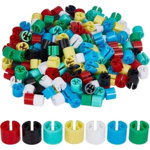 210Pcs 7 Kleuren Kleding Hanger Markers Blank Tags Assortiment Kit Fit 9.5mm Staaf voor Kleding Snap Nummer Etiketten Accessoires Kleurcodering met .