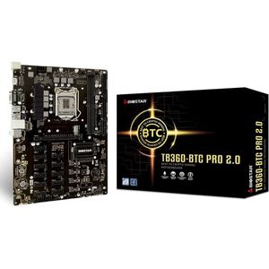 BIOSTAR - TB360-BTC PRO 2.0 - Core i7/i5/i3 (Intel 8e en 9e generatie) LGA1151 - Intel B360 - DDR4 12 - GPU Mining Moederbord - Opgewaardeerd Model