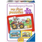 Ravensburger Graafmachin - Tractor en Kiepauto- My First Puzzels -3x6 Stukjes - Kinderpuzzel