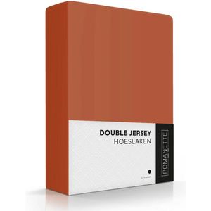 Romanette Double Jersey 100% katoen lits-j. Terracotta Hoeslaken 180 x 200/210/220