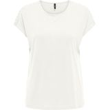 ONLY - T-shirt - Wit - Korte Mouwen - Modal Materiaal