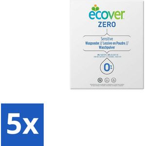 5 x Ecover - Waspoeder Universal Zero - Zonder geurstoffen - 1,2 kg - Hypoallergenisch Waspoeder - Geurloos Waspoeder - Waspoeder Zonder Kleurstoffen - Milieuvriendelijk Waspoeder - Vegan Waspoeder