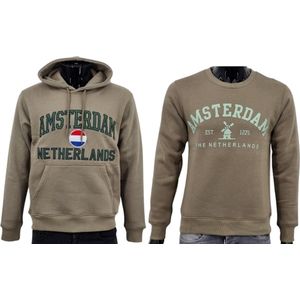 Hitman - 2-Pack - 1 x Hoodie en 1 x Sweater - Katoen - Holland Souvenirs - Amsterdam Souvenirs - Groen - Maat L