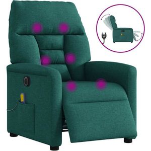 vidaXL - Massagestoel - Donkergroen - Stof - Elektrisch Verstelbaar