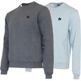 Donnay - Dean - Fleece Sweater - Charcoal-marl/Light blue - 2-Pack
