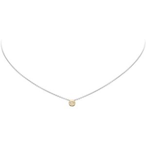 Glow ketting met geelgouden hanger diamant - schakel witgoud (14kt) - 0.03 ct -42+3 cm