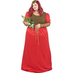 LUCIDA - Groot formaat middeleeuws rood dameskostuum - XXL