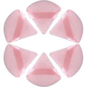 6 Stuks 7cm Poeder Puff Poeder Puff Driehoek Poeder Applicator Bladerdeeg Poederdons - Roze - Make-Uptools .