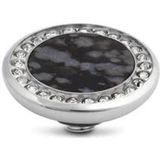 Melano - Vivid - Steentje - Snowflake Obsidian - Zilver - 12 mm