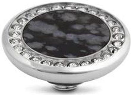 Melano - Vivid - Steentje - Snowflake Obsidian - Zilver - 12 mm