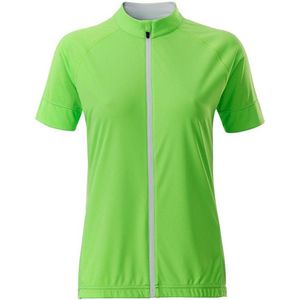 James and Nicholson Dames/damesfietsen Volle Ritssluiting T-Shirt (Helder groen/wit)