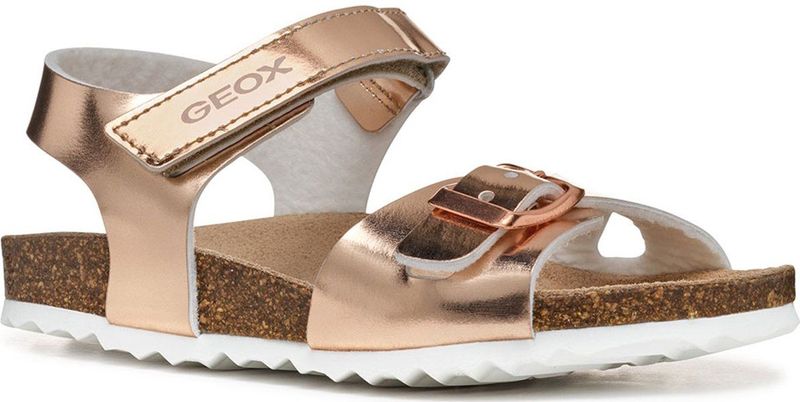 Geox - ADRIEL GIRL - Sandalen - Roségoudkleur Metallic - Voetbed - Klittenbandsluiting
