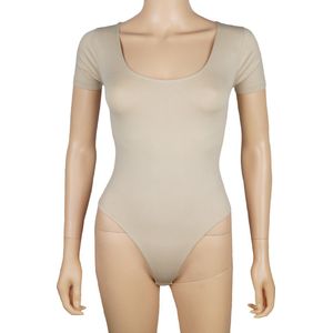 Dames body 6890 J&C met korte mouw stringmodel Huid - maat S/M