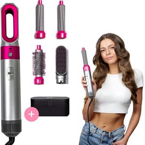 Dryze® Airstyler - 5 in 1 Multistyler - Krultang - Föhnborstel - Krulborstel - Hairwrap - Fohn - Inclusief leren opbergdoos