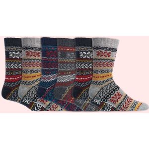 Hygge sokken | Wollen sokken | Scandinavische print | Diverse maten | 6 paar