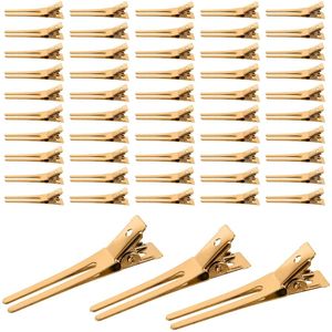 TRANKIELO® - 50-pack Professionele Metalen Kappersclips – Alligator Haarspelden – Zilver – Dubbele Prong Pin – DIY Haarstyling Accessoire voor Kappers, Stylisten en Dagelijks Gebruik